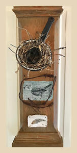 Rustic Wren Building Nest  SOLD